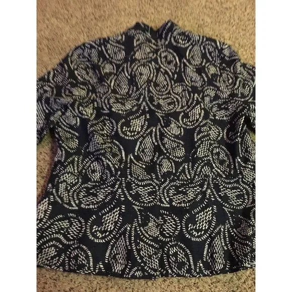 CJ Banks Jacket Womens X 14W Used Navy No Collar Zip Front Lightweight - Picture 8 of 12